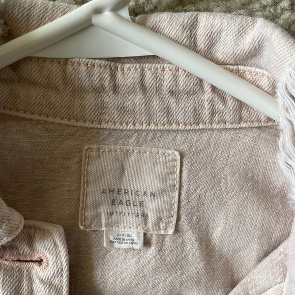 American Eagle Outfitters women's jacket pink distressed  size s - Picture 2 of 14